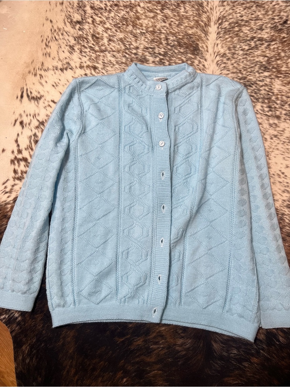 Women's Sky Blue Button-Front Knit Cardigan Sweater